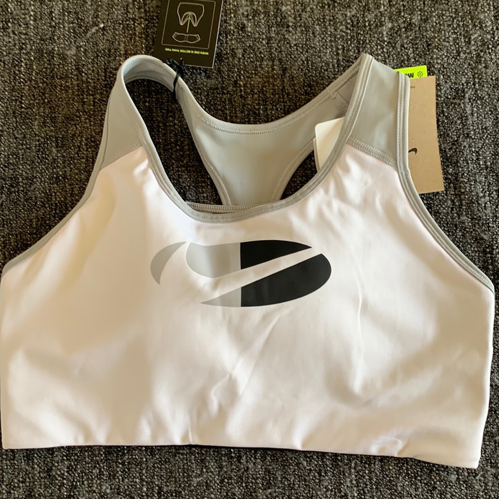 Nike white sports bra